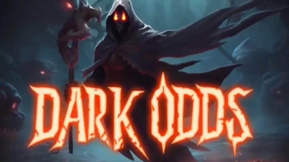 Tampilan visual slot Dark Odds dengan tema horor Halloween