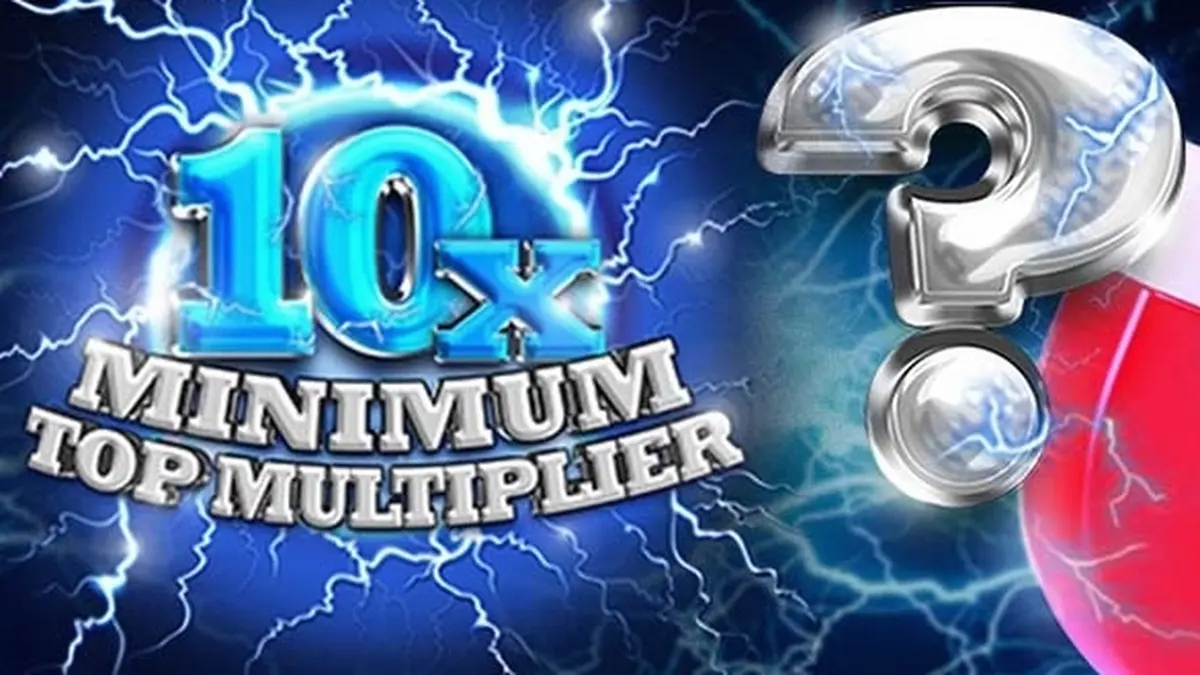 Tampilan antarmuka permainan slot 10x Minimum Top Multiplier dengan latar belakang yang dinamis