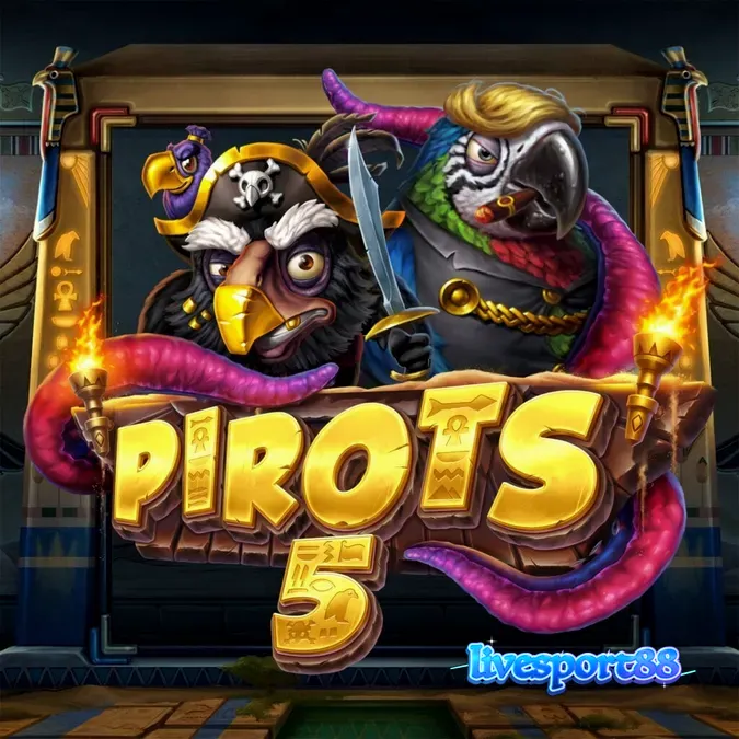 Pirots 5 slot game screen featuring the pirate bird characters and the expanding grid mechanic.